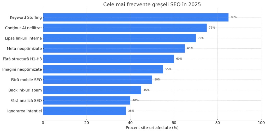 top greseli SEO 2025